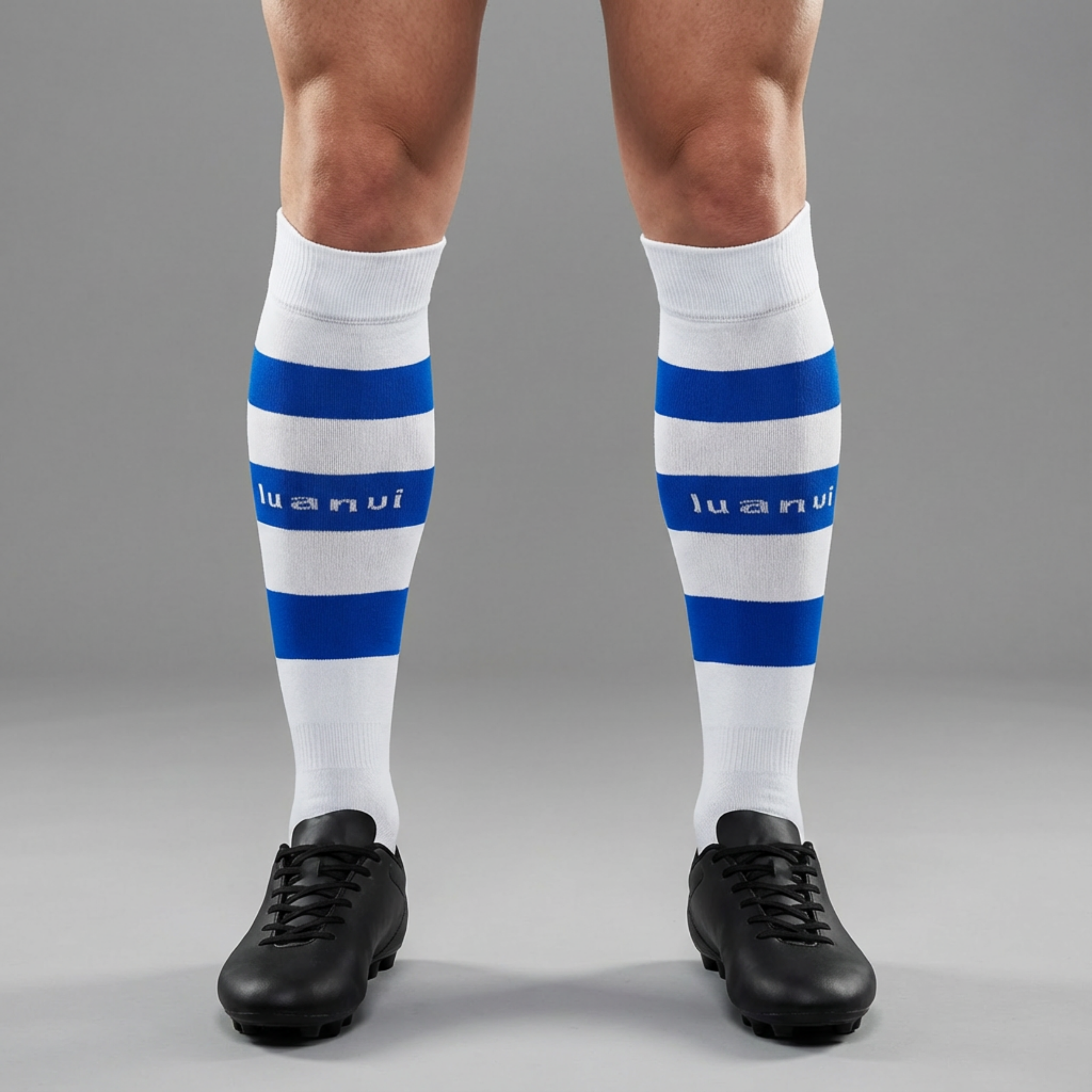 Media Listada - Blanco/Azul