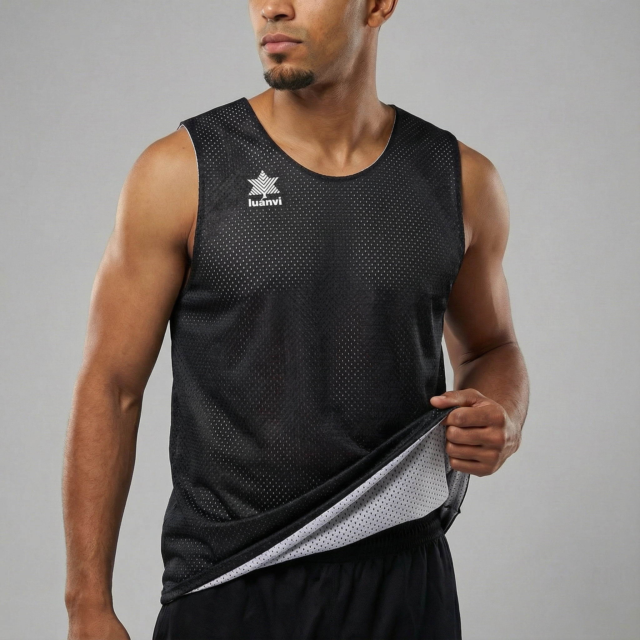 Camiseta sin mangas Reversible Triple - Negro/Blanco