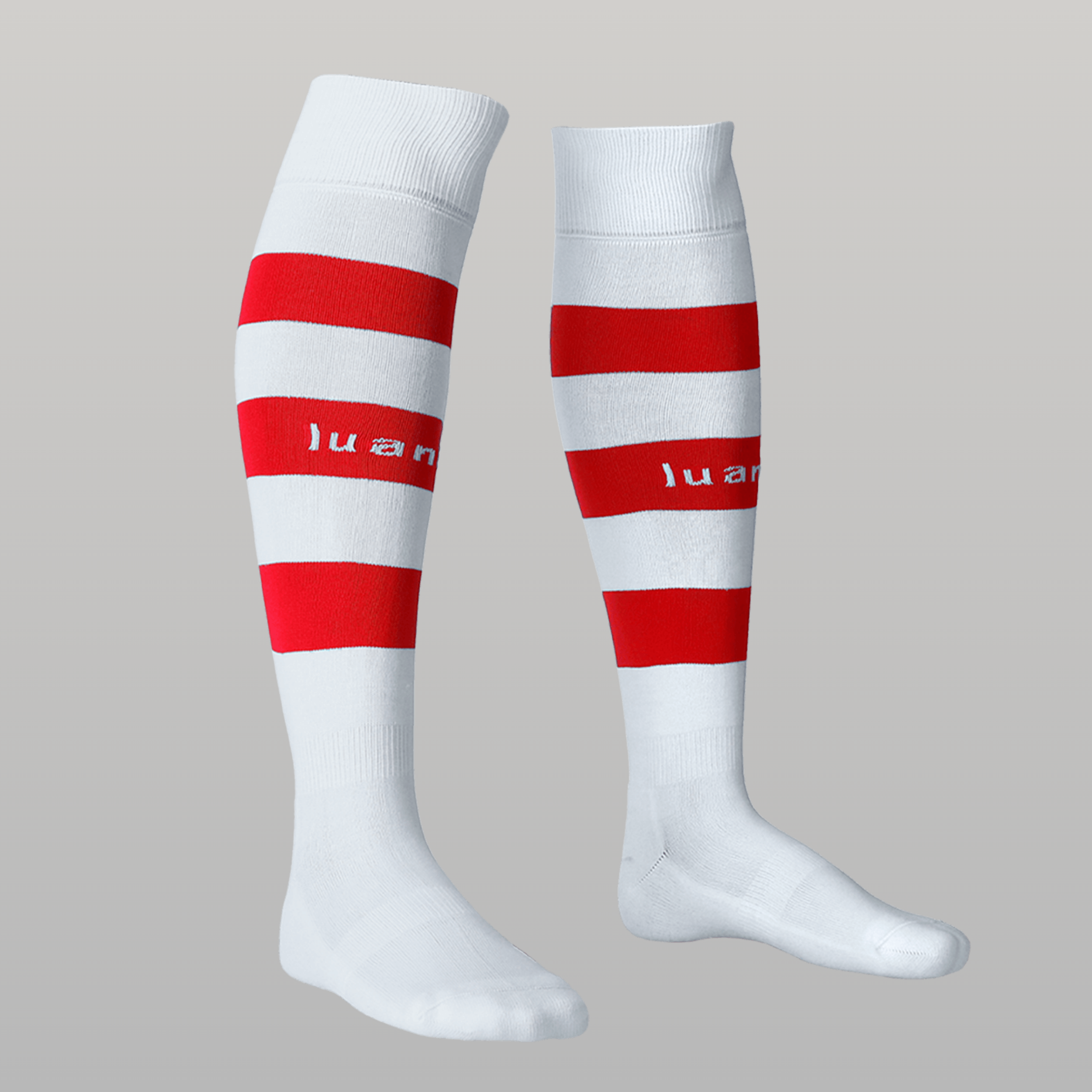 Media Listada - Blanco/Rojo