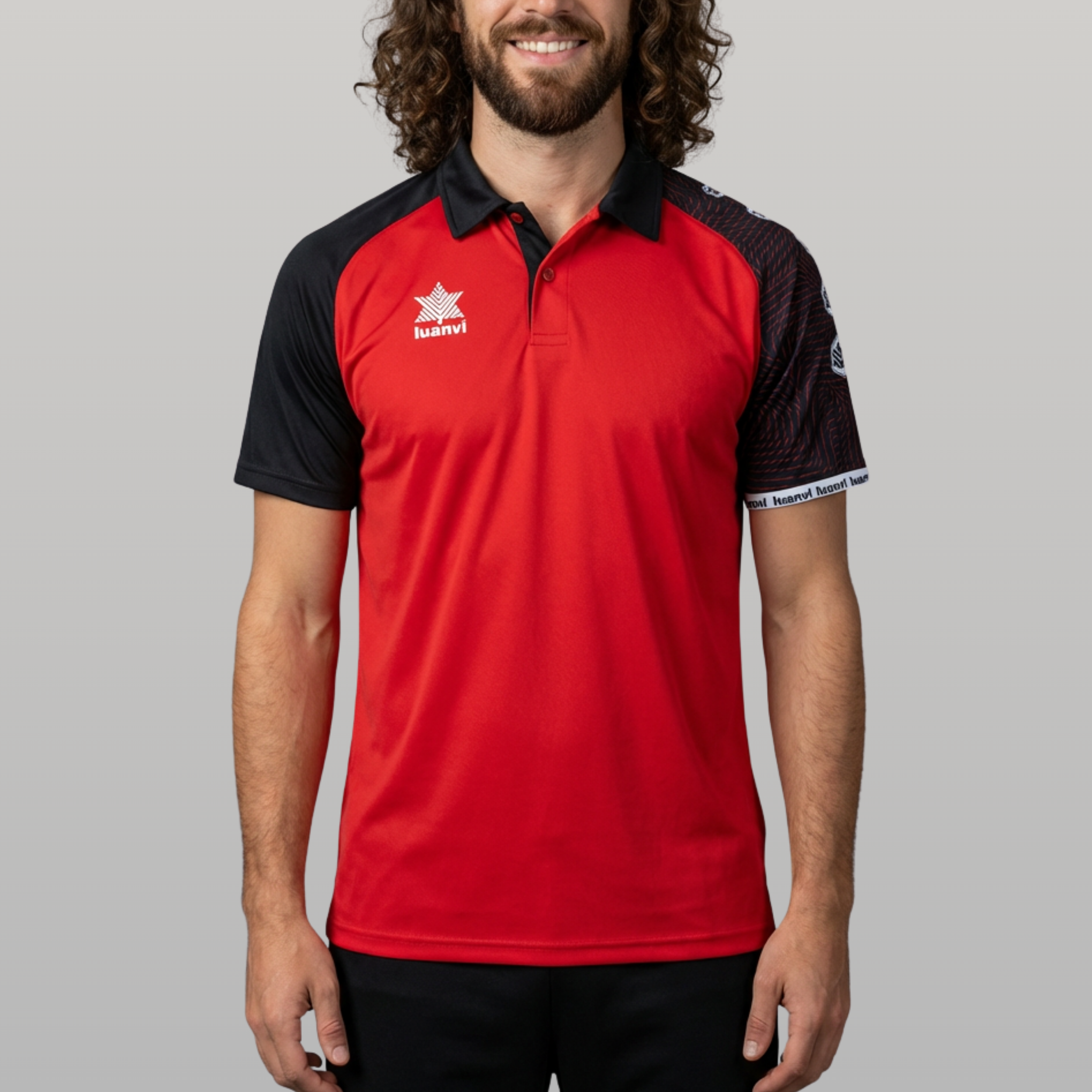 Polo Open - Rojo/Negro