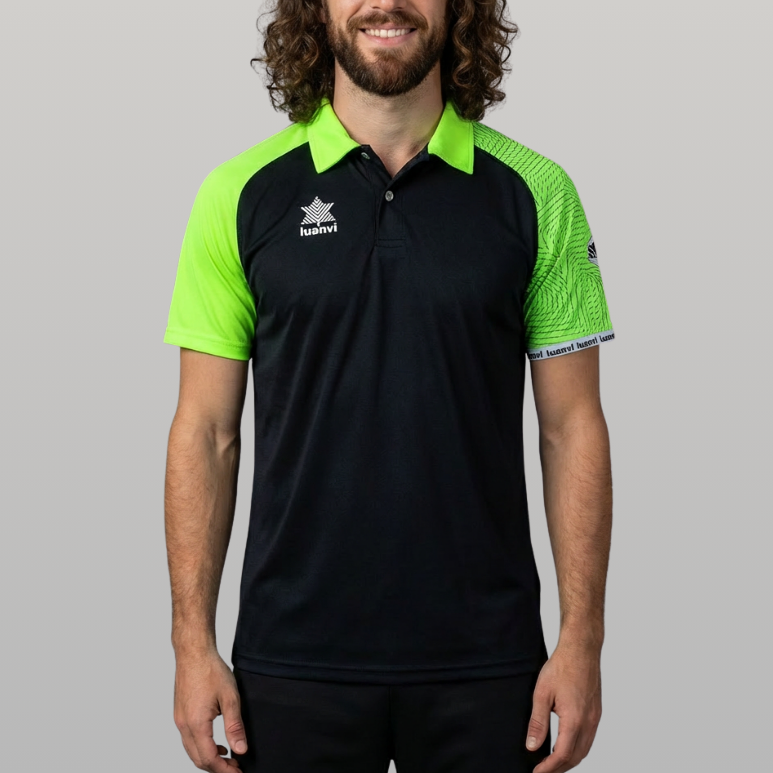 Polo Open - Negro/Amarillo Flúor