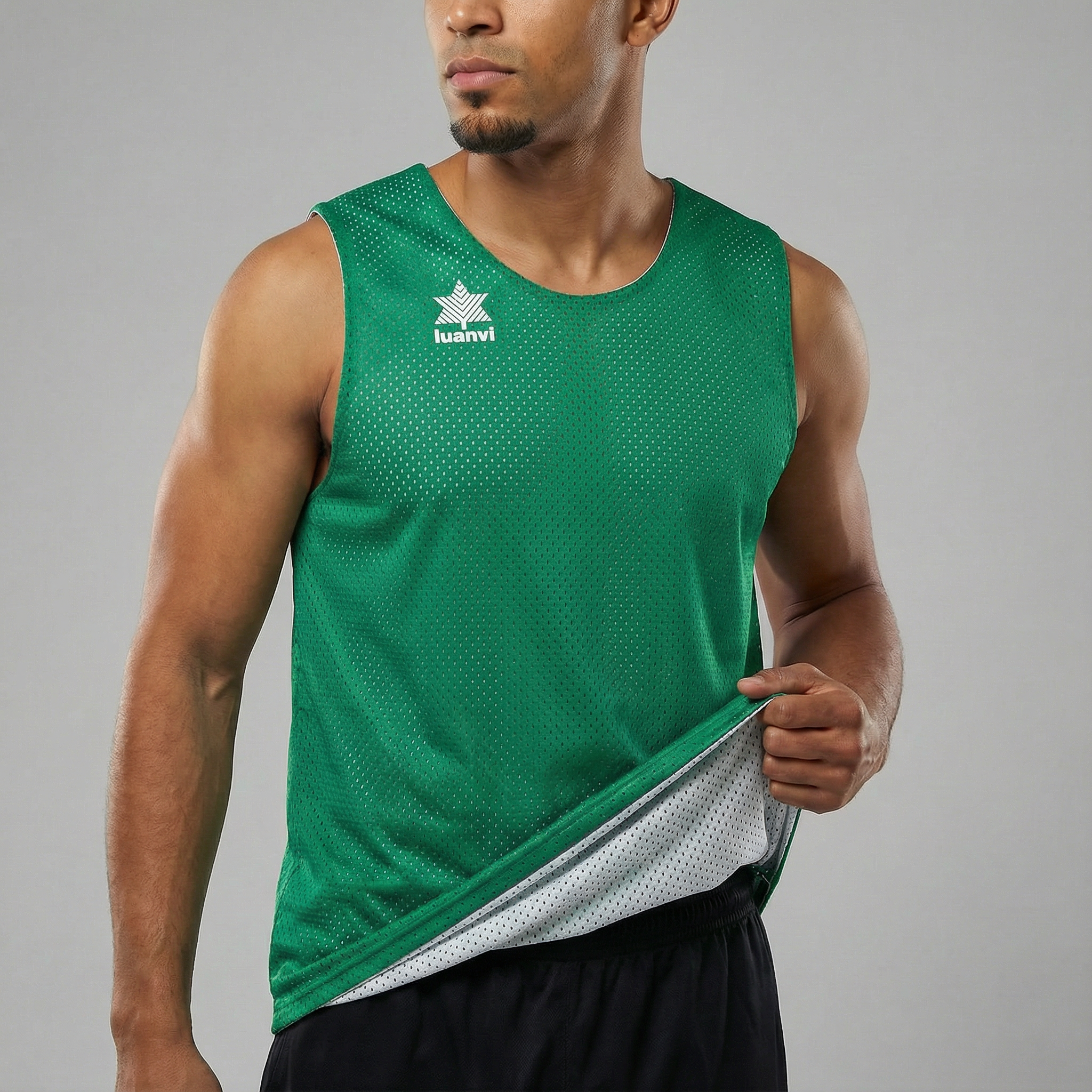 Camiseta sin mangas Reversible Triple - Verde/Blanco