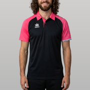Polo Open - Negro/Rosa Flúor