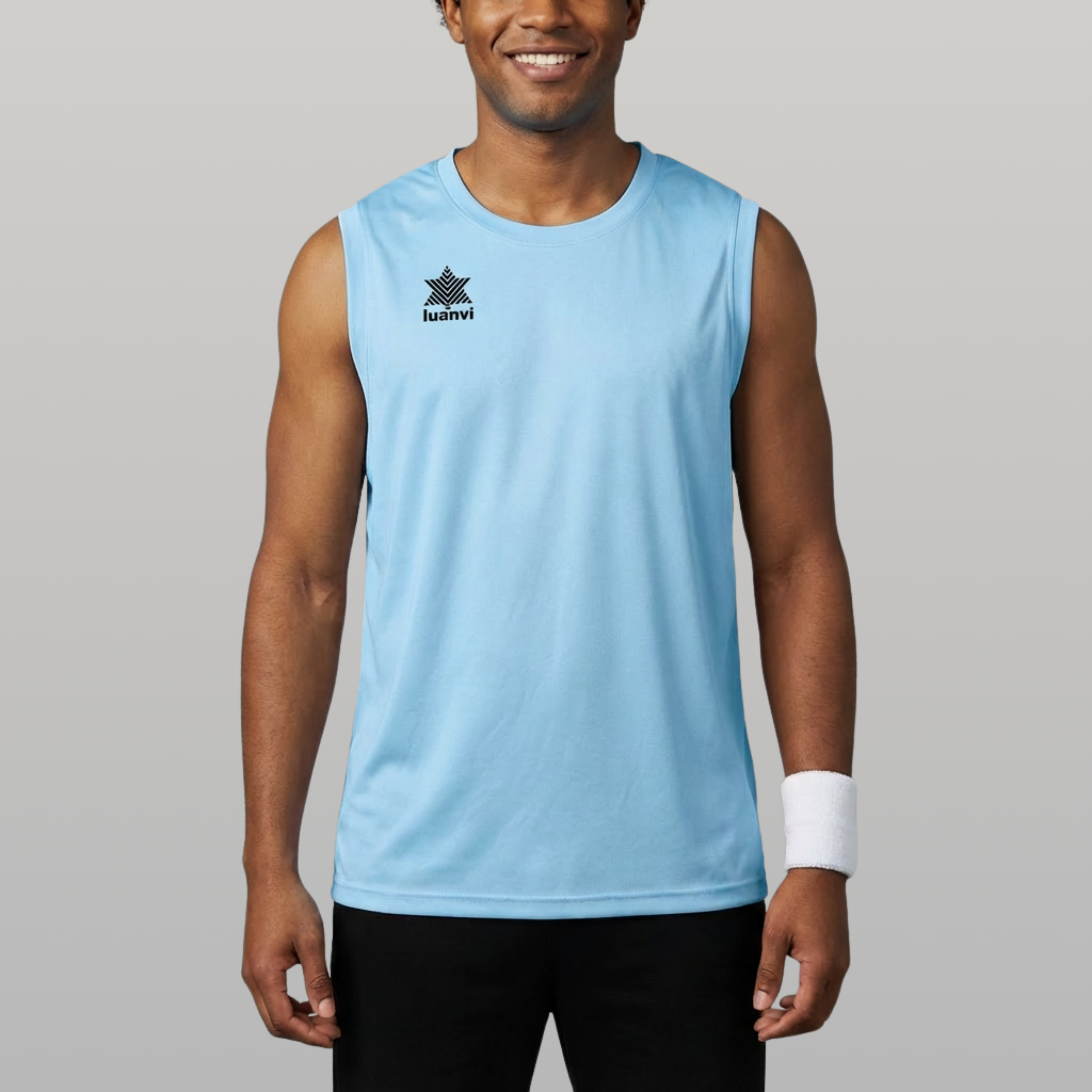 Camiseta sin mangas Pol - Celeste