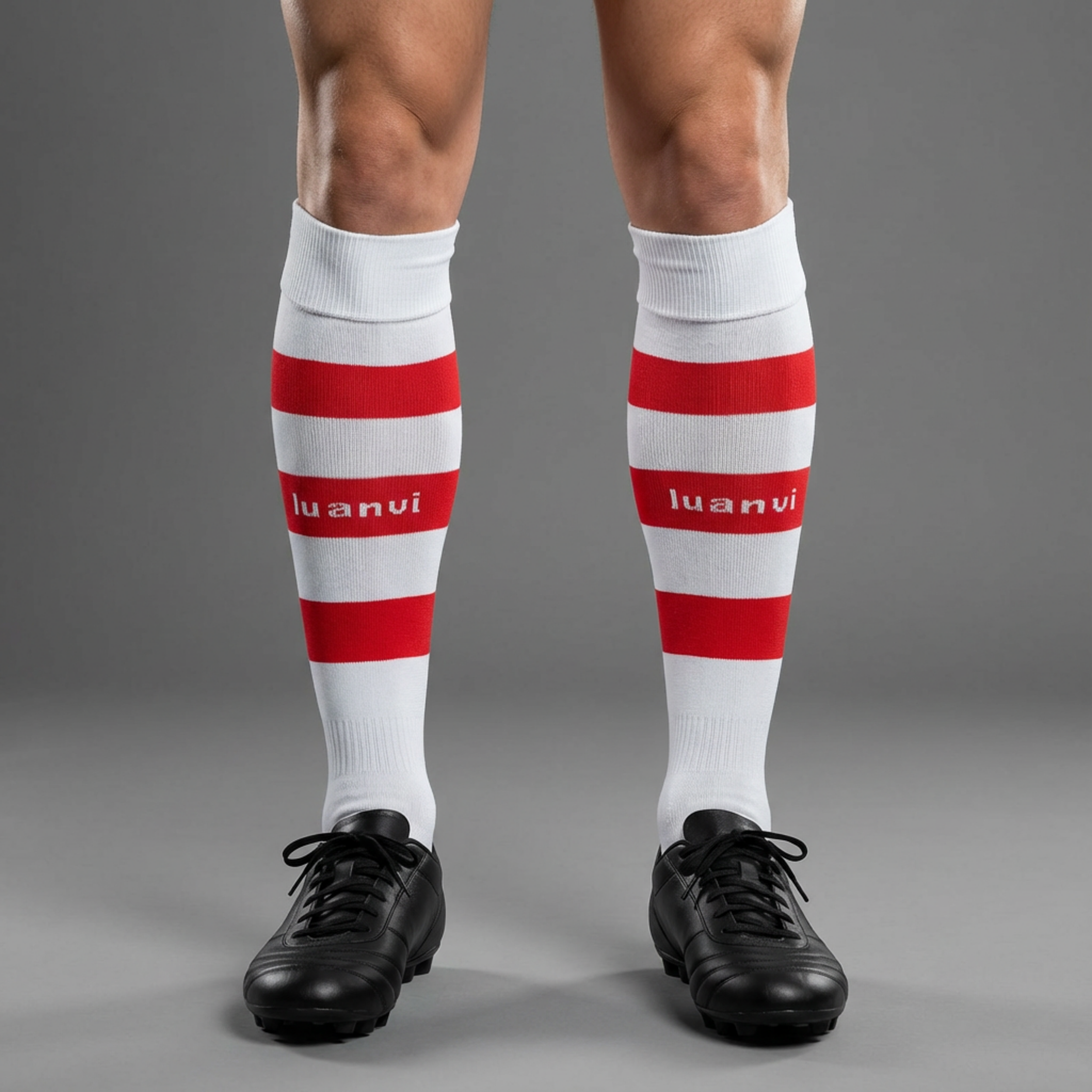 Media Listada - Blanco/Rojo