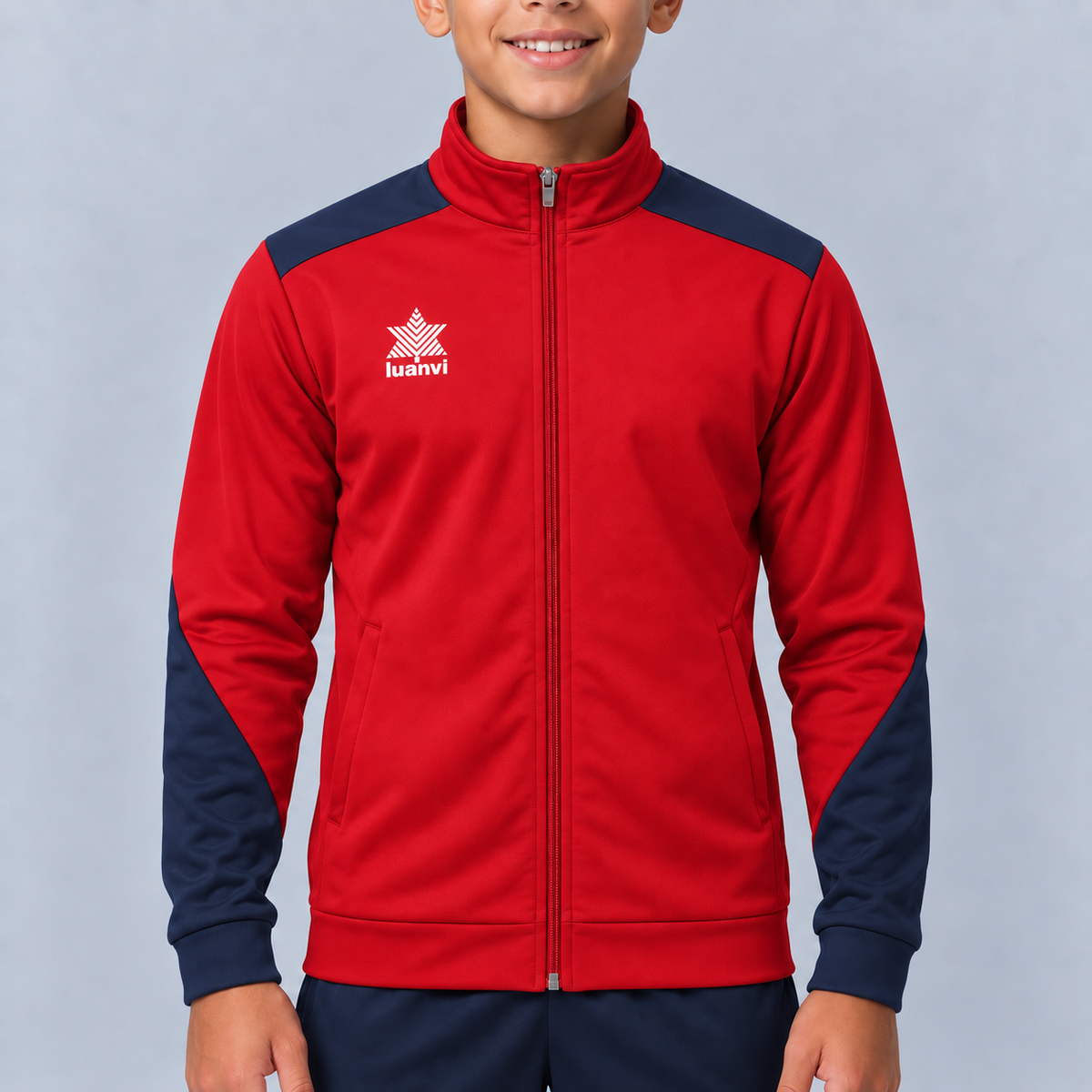 Chaqueta Deportiva Luanvi Duo Niño - Rojo/Antracita
