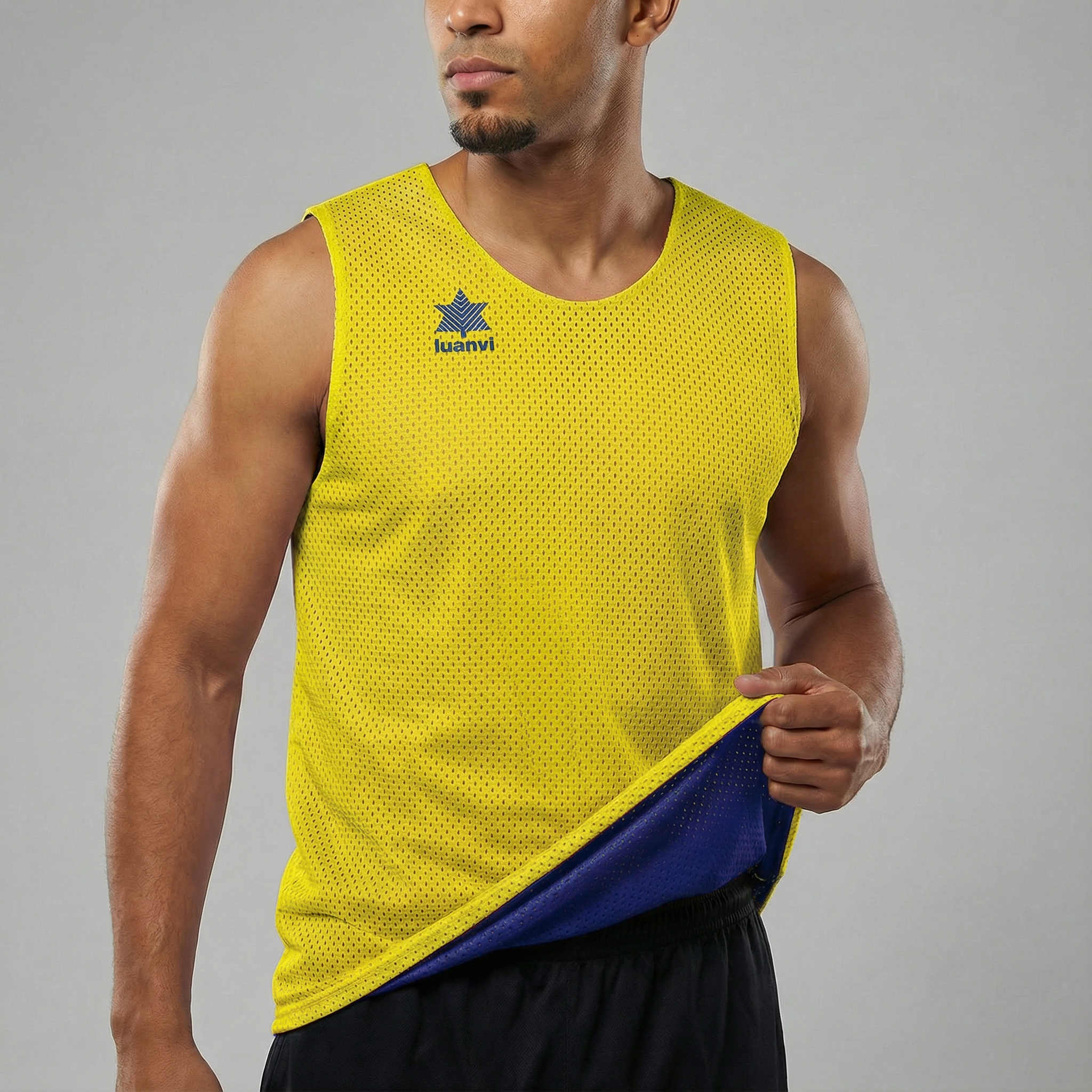 Camiseta sin mangas Reversible Triple - Amarillo/Royal