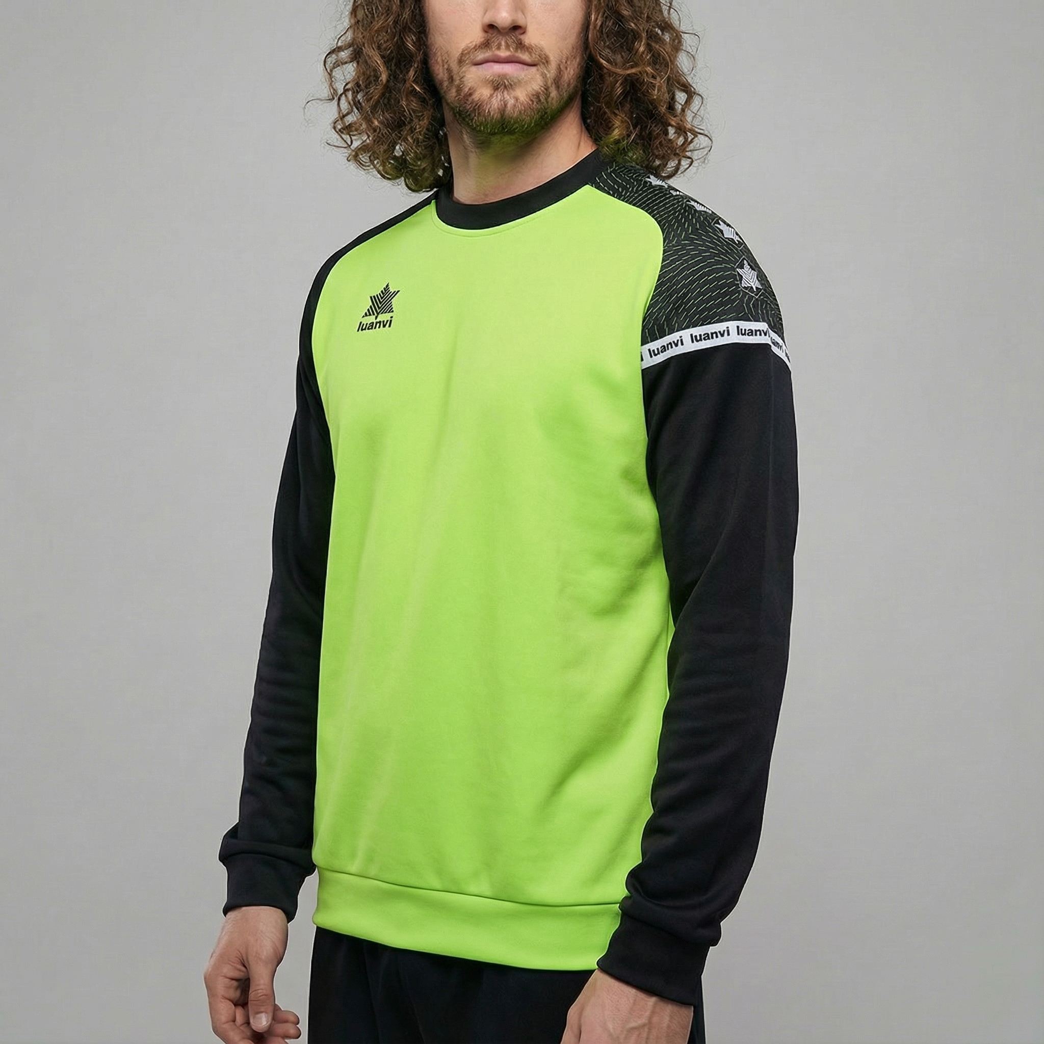 Sudadera Open - Pistacho/Negro